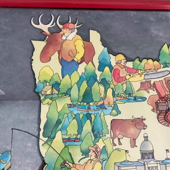 RARE Seagram's 7 Seven Crown Country Minnesota Bar Mirror Sign Vintage - Picture 4 of 9